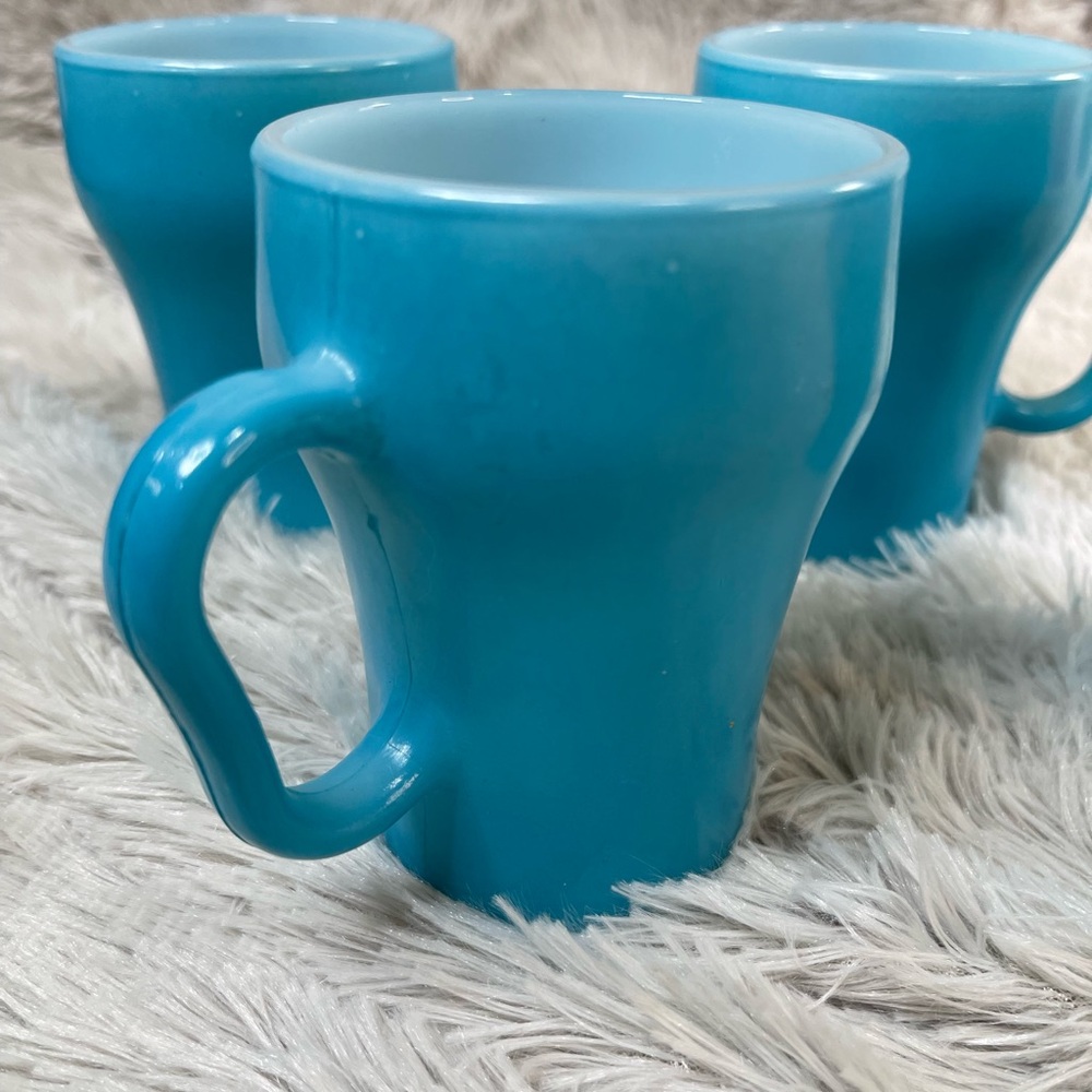 ⭐️Fire King Anchor Hocking Bonnie Blue Soda Mugs Vintage Great Condition - Picture 3 of 9